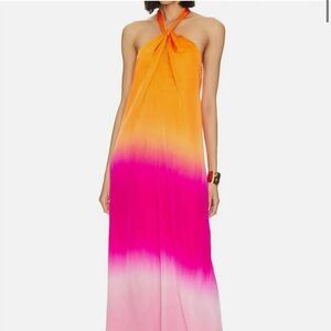 Gradient Orange and Pink Maxi Dress